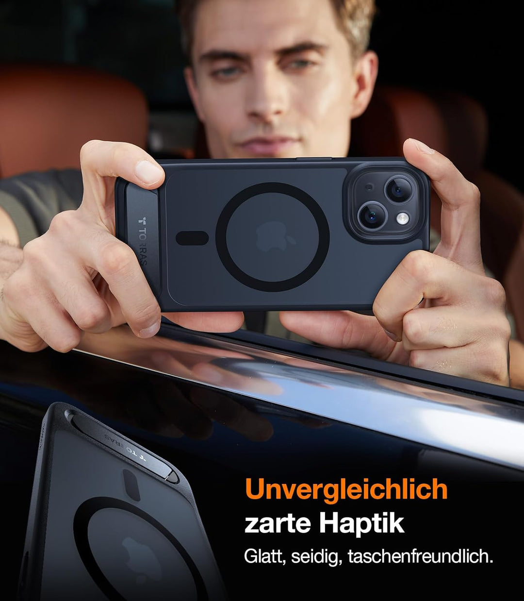 TORRAS für iPhone 13 Hülle für Zertifizierte Magnetkraft Militärschutz Upgrade mit Titan-Ständer Dün