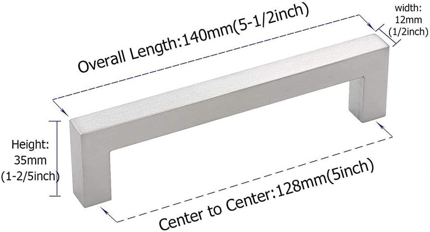 10x Goldenwarm® Möbelgriff Stangengriff Edelstahl Gebürstet Schrankgriffe Schubladengriffe Küchensch