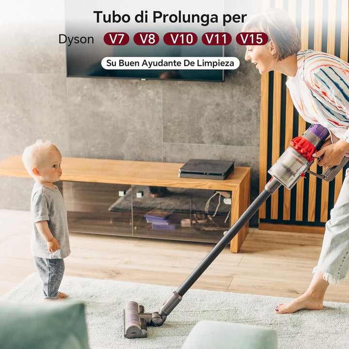 Verlängerungsrohr kompatibel mit Dyson V7 V8 V10 V11 V15 - Ersatz Teleskop-Saugrohr für Dyson, Starr