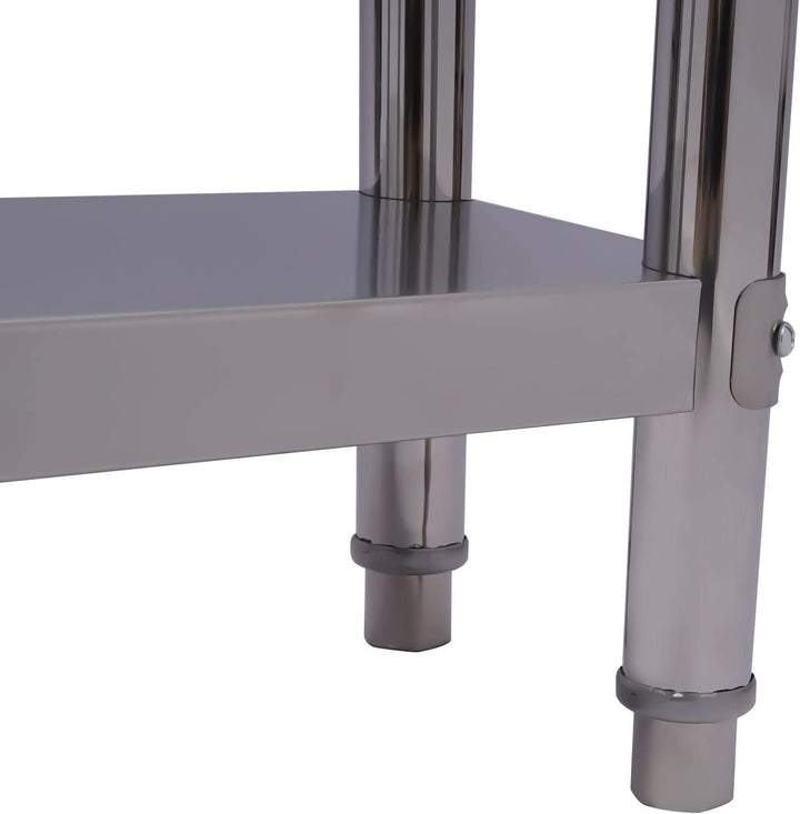 Arbeitstisch Edelstahl Küche Edelstahltisch 60 * 30 * 85cm mit Ablage Grilltisch Outdoor Küchenmöbel