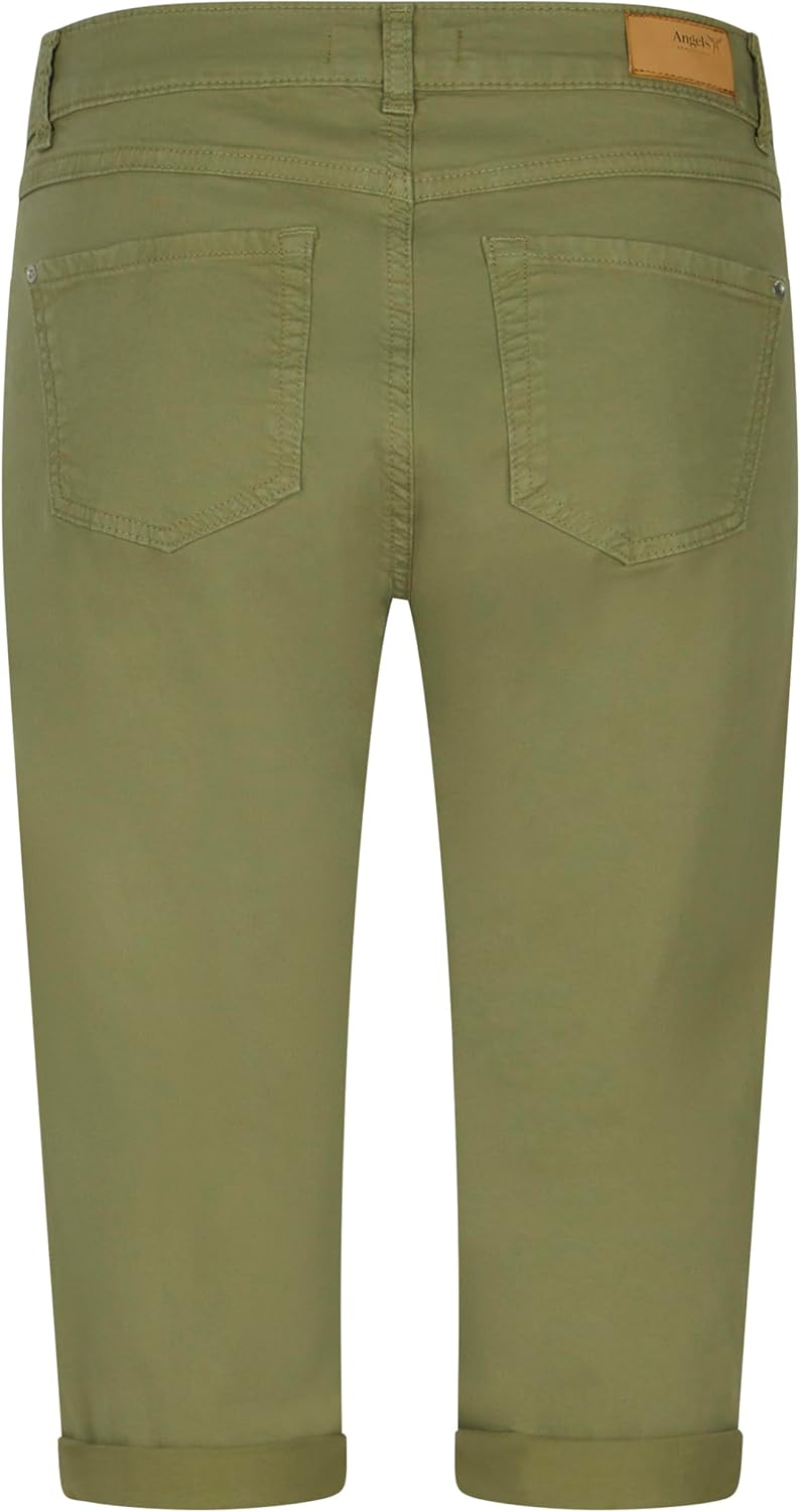 ANGELS Slim Fit Jeans 5-Pocket-Hose Capri TU mit Label-Applikationen 34 Khaki, 34 Khaki