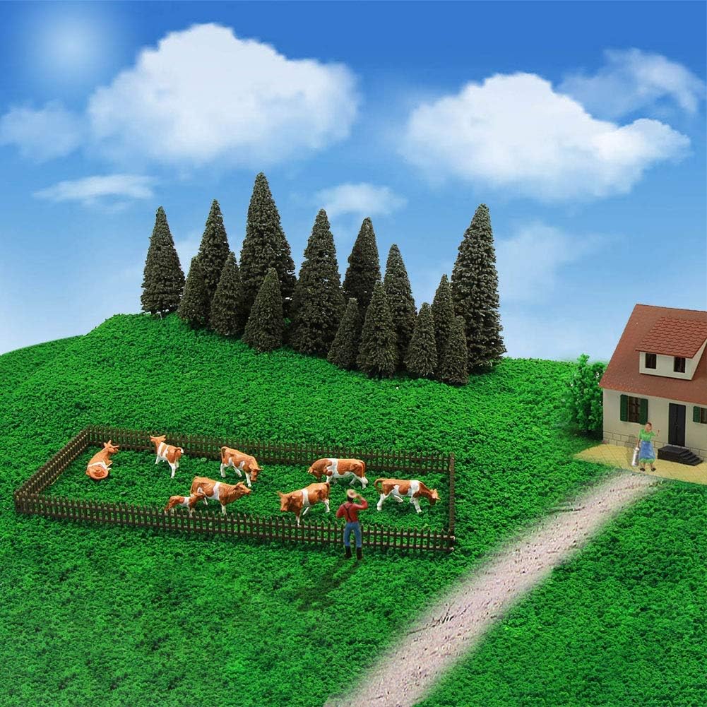 Evemodel 36Stk. Verschiede Rinder Figuren Bunt Spur H0 1:87 Dekor Tiere auf dem Bauernhof Modellbaus