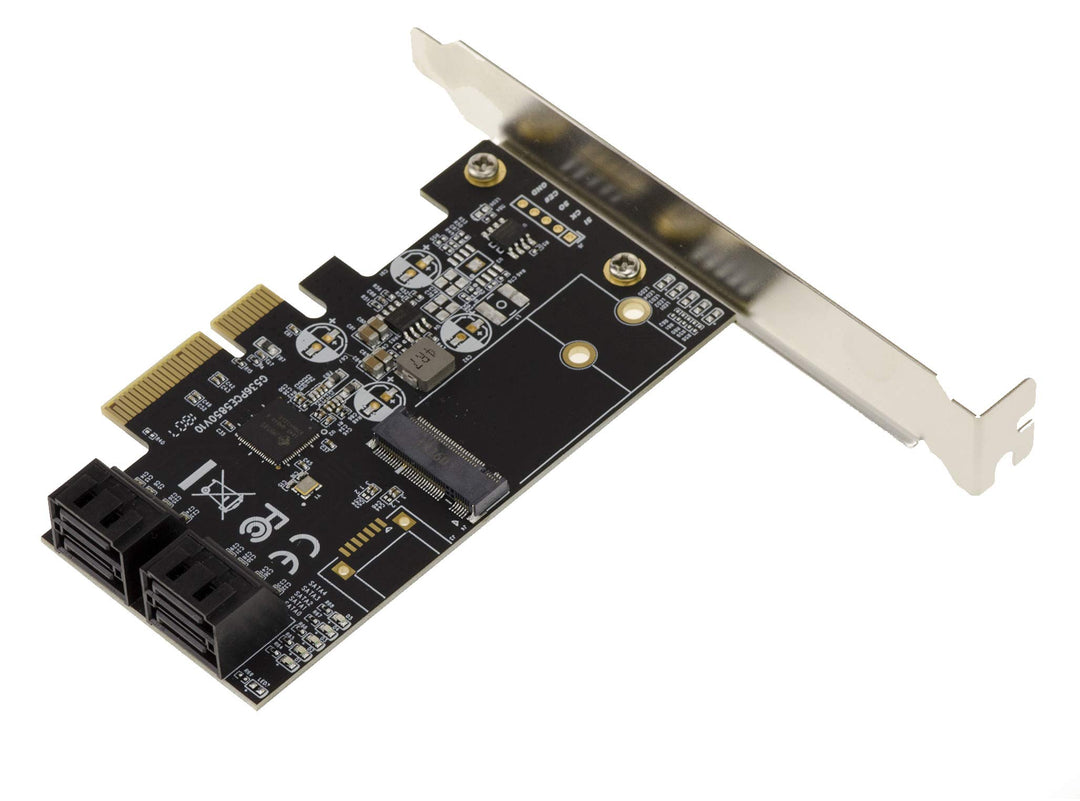 KALEA-INFORMATIQUE 4X PCIe 3.0-Controller-Karte mit 4 SATA 6G-Ports und 1 M.2 NGFF-Port (M2 SATA B K