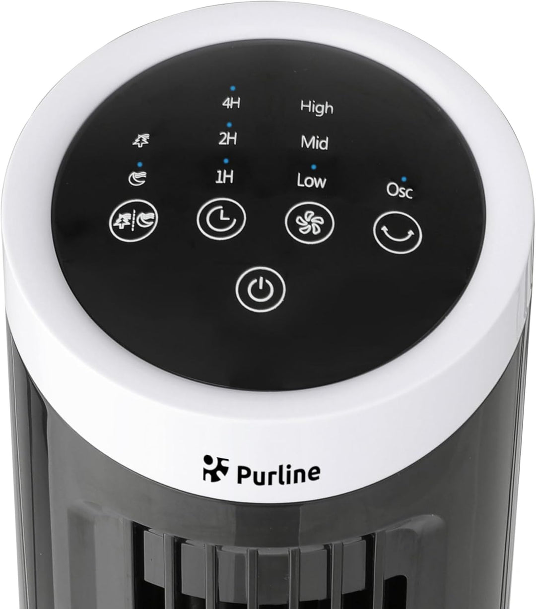 PUR LINE | Kompakter 20-W-Desktop-Turmventilator mit Touchpanel – 3 Geschwindigkeiten, automatische