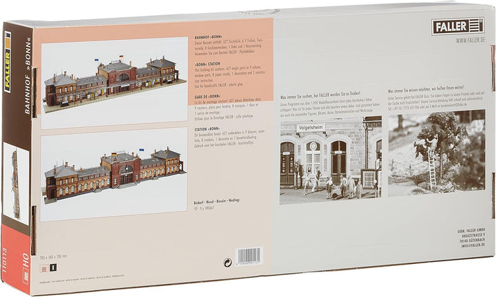 FALLER Bahnhof Bonn Modellbausatz mit 627 Einzelteilen 700 x 160 x 130 mm I Modelleisenbahn Zubehör