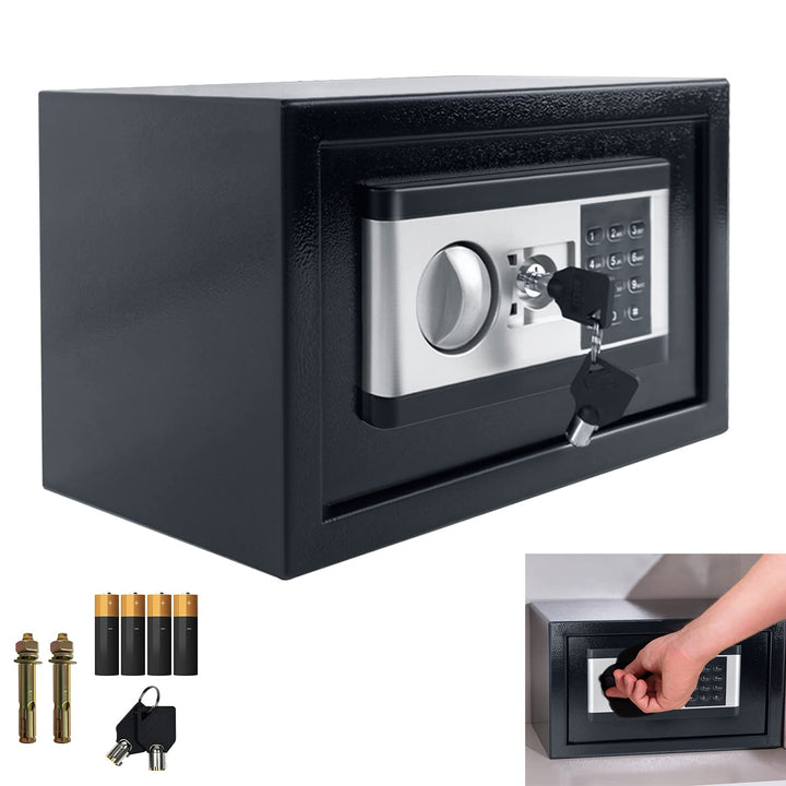 YRHome 22L Mini Tresor für Zuhause Safe Tresor mit Digitaler Passwort, Batteriebox, 2 Sicherheitssch