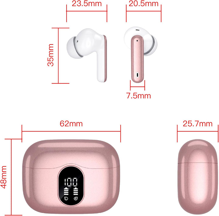 Btootos Bluetooth Kopfhörer, Kopfhörer Kabellos Bluetooth 5.4 Sport In Ear Kopfhörer mit 4 Mikrofon,