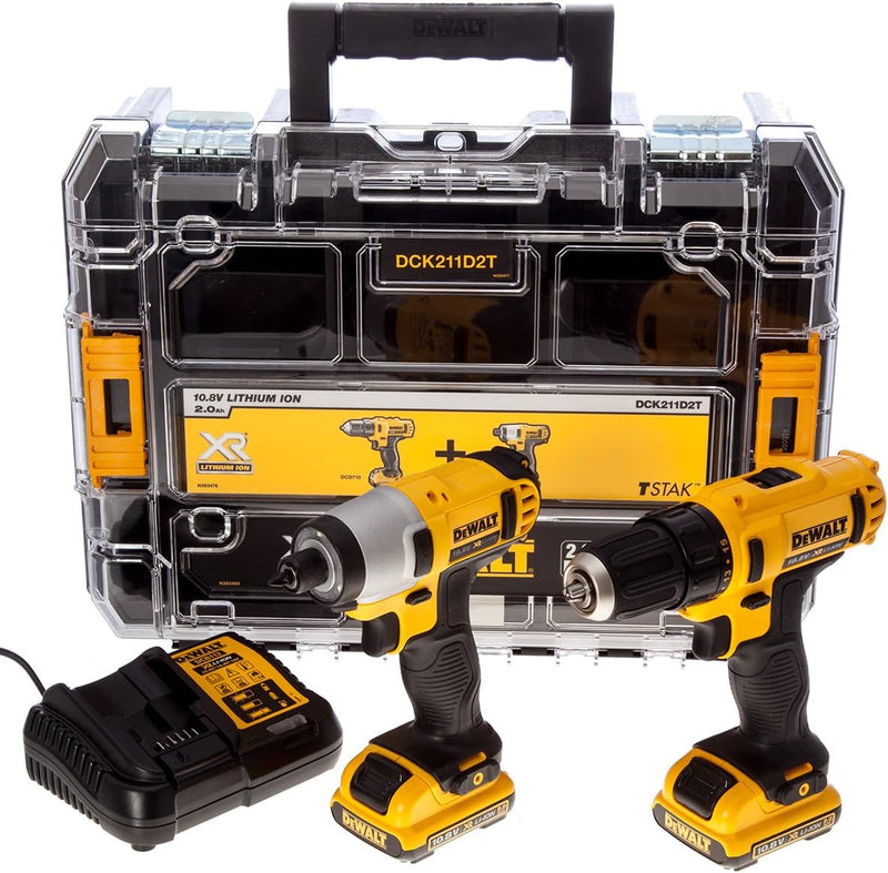 DeWalt dck211d2t-qw 10,8V-XR Lithium-Ionen Schrauber-Set, XR Bohrschrauber + XR Schlagbohrschrauber