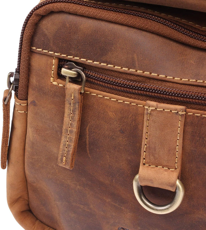 Greenburry Vintage Body-Crossover Bag-1 1613, Umhängetasche Brown, Brown