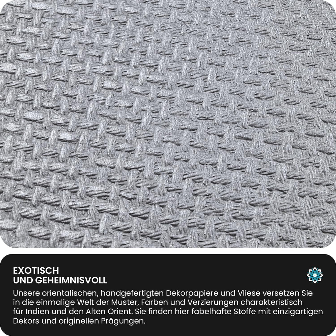 Netuno 50 Blatt Deko-Papier mit Muster 180 x 250 mm 150g Bastelpapier Perlmutt-Silber geprägt mit Fl