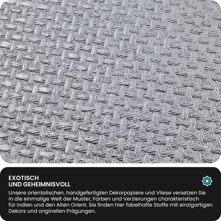 Netuno 50 Blatt Deko-Papier mit Muster 180 x 250 mm 150g Bastelpapier Perlmutt-Silber geprägt mit Fl
