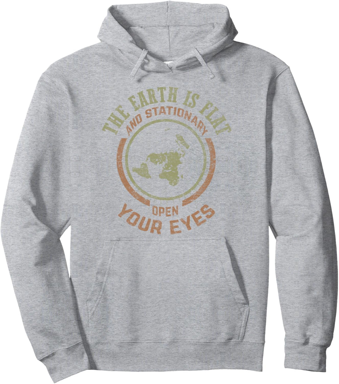 Verschwörung von flacher Erde und stationärer Weinlese Pullover Hoodie
