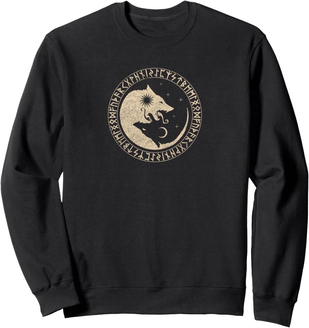 Geri & Freki Odins Wölfe Wikinger Odin Wotan Moon Germanen Sweatshirt