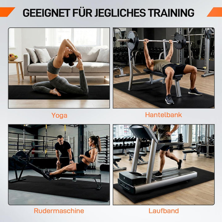 LEADZM Bodenschutzmatte für Fitnessgeräte – 6 mm dicke, Multifunktionale Trainingsmatte, Rutschfest,