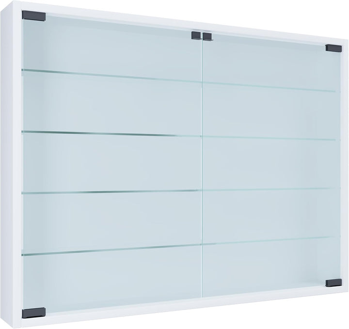VCM 912948 Vitrine Sammelvitrine Wandvitrine Wand Schrank Regal Hängeregal Hängevitrine Holz Weiss,6