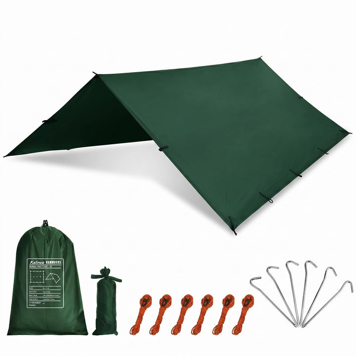 Zeltplane Tarp für Hängematte Regenschutz Sonnensegel für Ourdoor Camping Wasserdicht Anti-UV Grün 3