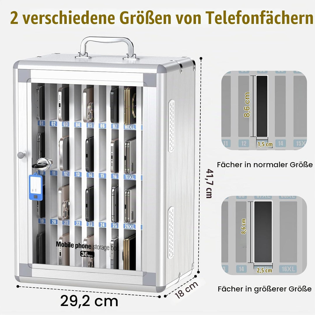 Glosen Handy aufbewahrungsschrank, Handy schliessfach aufbewahrungsschrank [Wandmontiert] [Aluminium