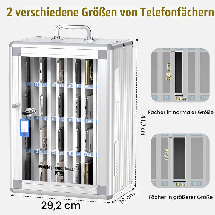 Glosen Handy aufbewahrungsschrank, Handy schliessfach aufbewahrungsschrank [Wandmontiert] [Aluminium