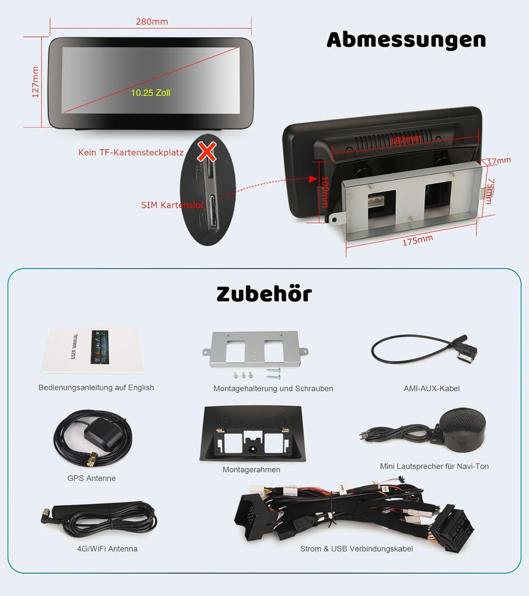 10,25 Zoll IPS Bildschirm Android 13 DAB+ Autoradio Für Mercedes ML/GL-Klasse W166 X166 mit GPS Navi