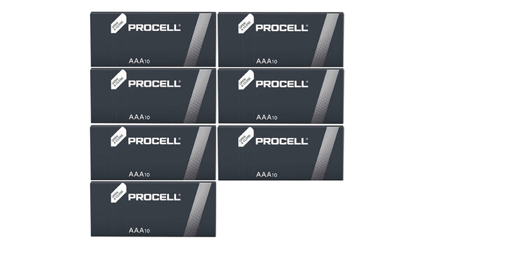 70 x Mini-Stilo Duracell Procell AAA Alkalin (7 Blister mit 10 Batterien) 70 Batterien