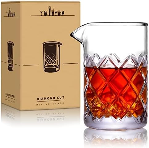 Eligara Cocktail Mixing Glass,Crystal Mixer Glas Cocktail Shaker, Thick Bottom Krug für Martini, Rüh