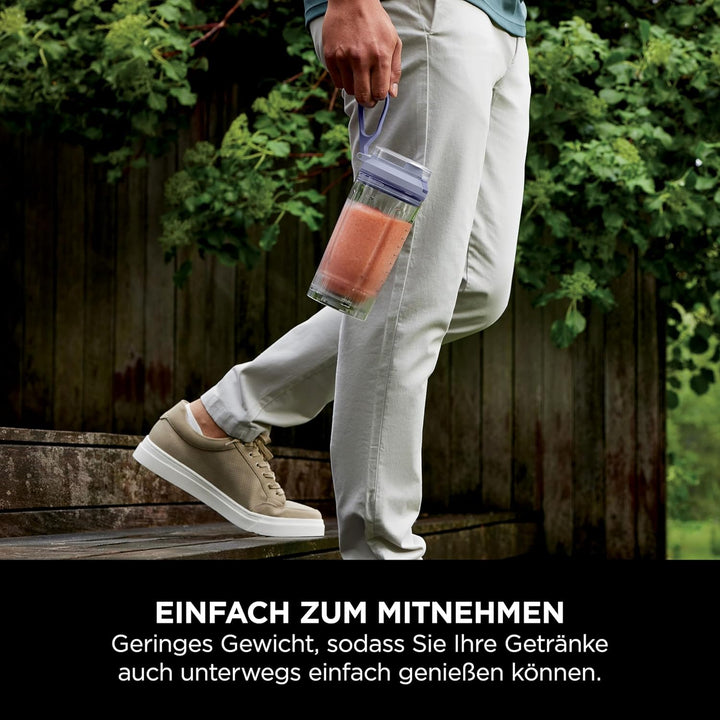 Ninja Blast Max Tragbarer Mixer/Blender/Smoothie Maker, 570 ml, wiederaufladbar, Mixbecher & auslauf