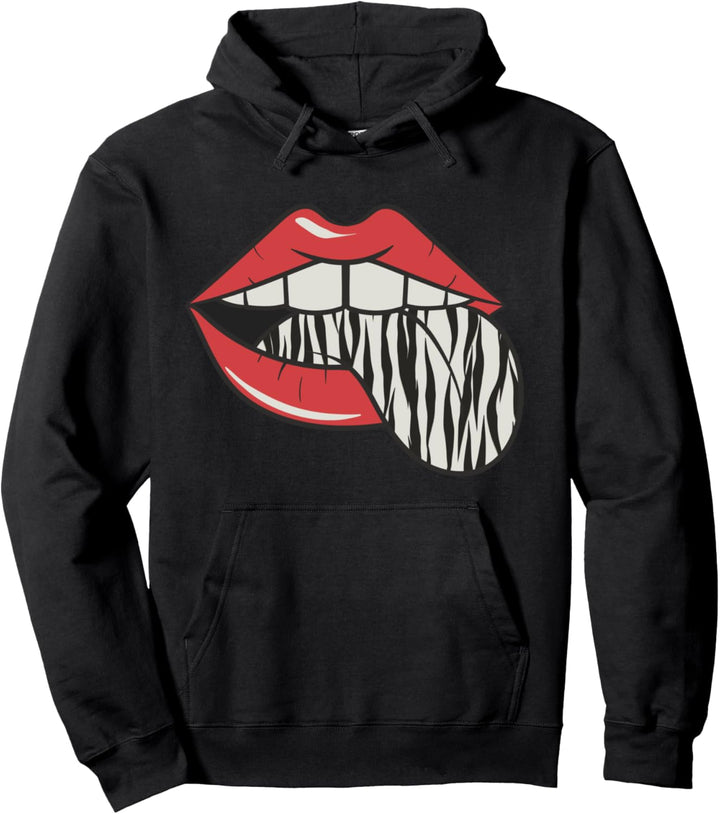 Feminine Make-up Lippen Lippenstift Bite Pullover Hoodie