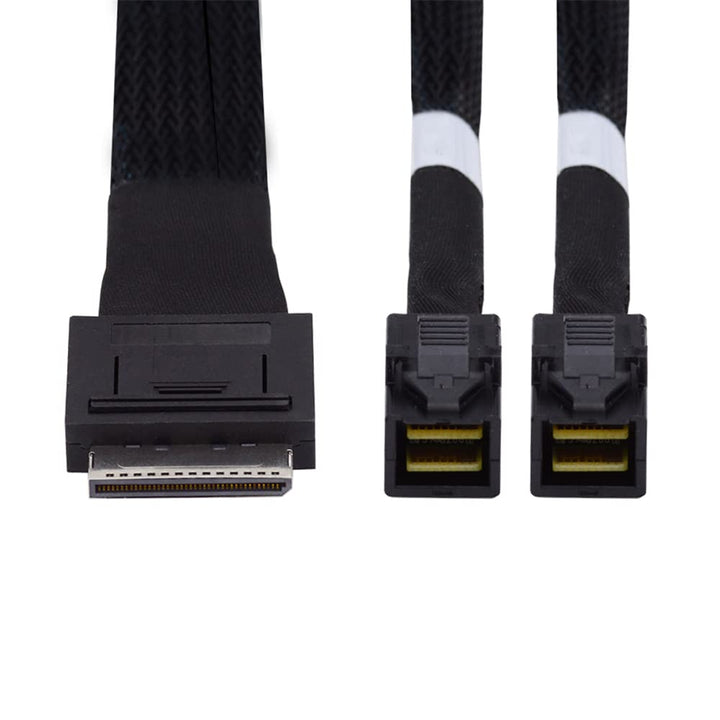 NFHK OCuLink 50cm PCIe PCI-Express SFF-8611 8x 8-Lane zu Dual SFF-8643 HD 4x SSD Daten Aktiv Kabel D