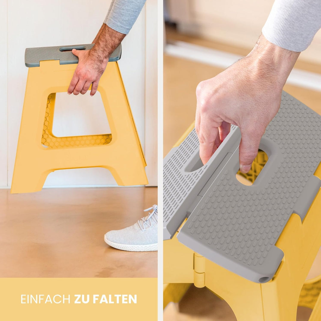 Vigar Kompakte Tritthocker Klappbar für Erwachsene, 32 cm, Klapphocker Faltbar 150 kg rutschfest, Le