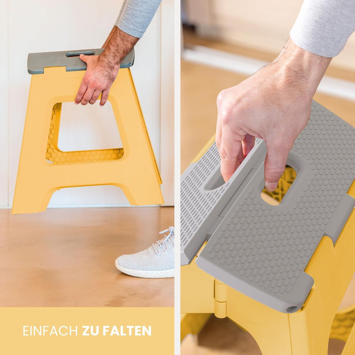 Vigar Kompakte Tritthocker Klappbar für Erwachsene, 32 cm, Klapphocker Faltbar 150 kg rutschfest, Le