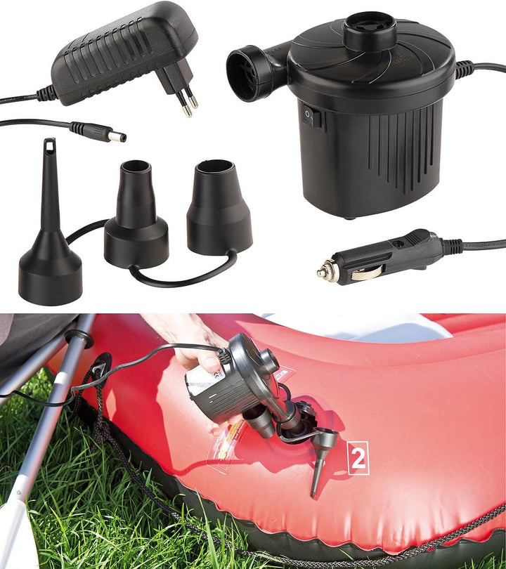 Lescars Autoluftmatratze: Selbstaufblasendes XXL-Autobett mit 12/230-V-Luftpumpe (Matratze, Auto Luf