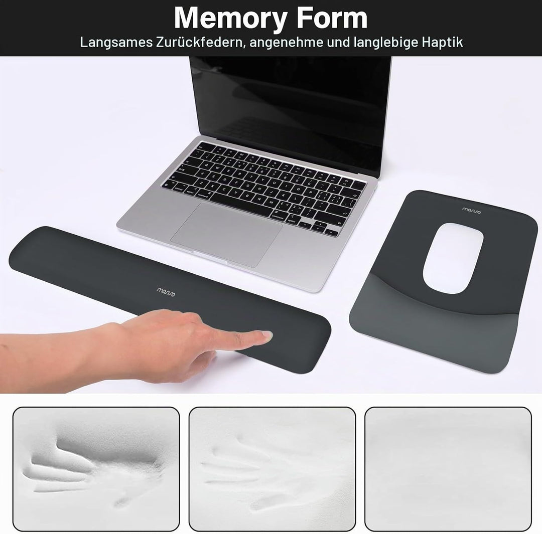 MOSISO Handballenauflage für Mauspad &amp; Tastatur Set – Rechteckig Ergonomisches Mauspad &amp; Handauflage