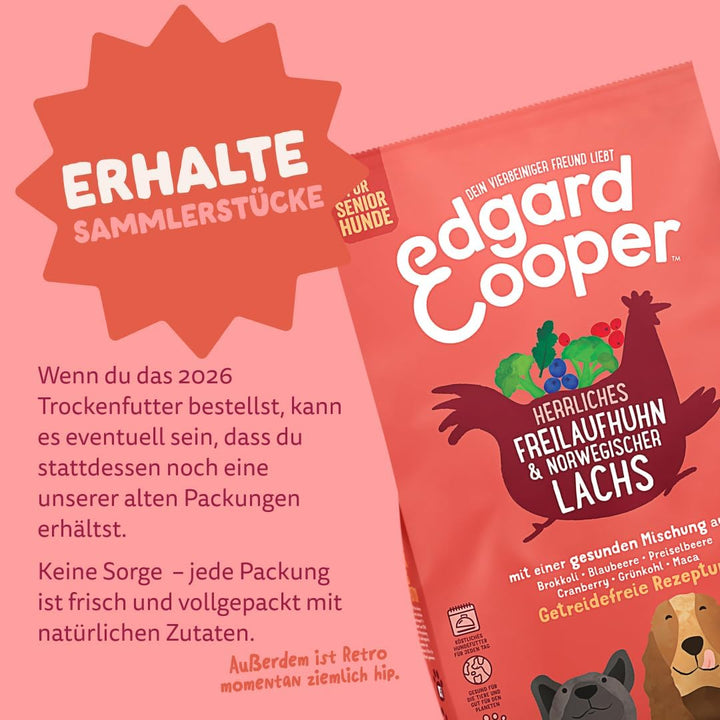 Edgard &amp; Cooper Hundefutter Trocken Getreidefrei Hundefutter Hund Senior Natürliche 12kg Huhn &amp; Lach