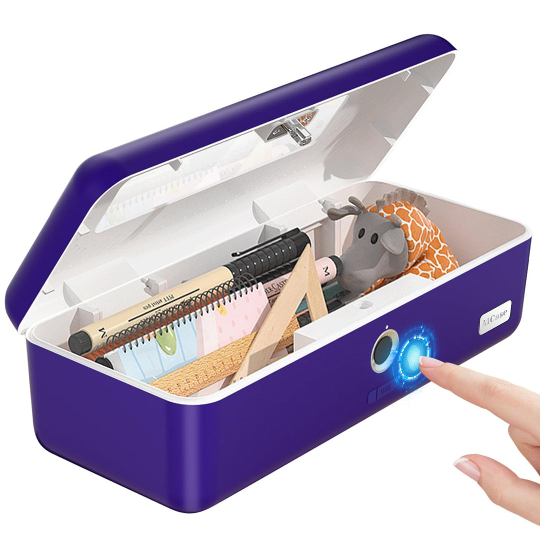 AICase AICase Aufbewahrungsbox für biometrische Fingerabdrücke, tragbar, für Bargeld, Schmuck, Siche