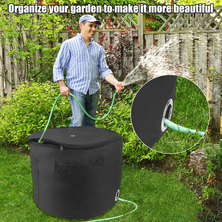Gartenschlauchhalter Tasche, Wasserschlauchtasche für Draussen für Bis zu 45,72 m Rohrversteckhalter