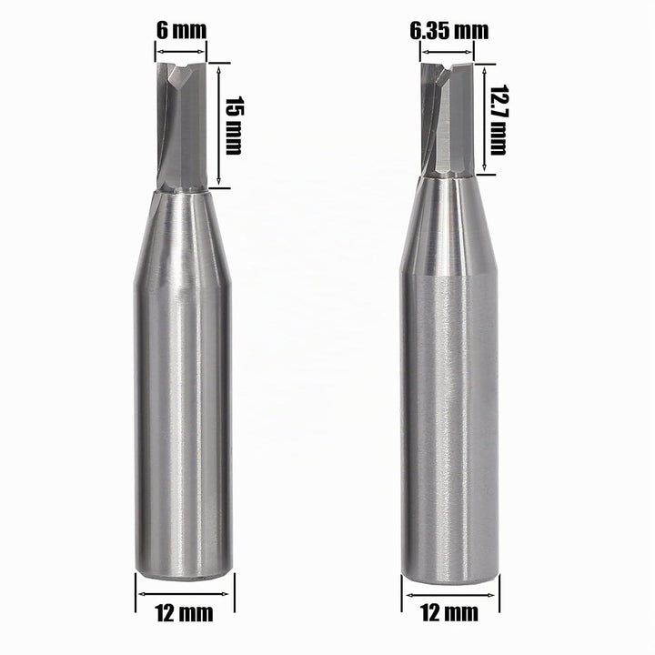 AKYLIN Nutfräser 12mm schaft 4 Stück，Nutfräser Set 4/5/6/6.35mm，Fräser für Oberfräse，Nut-Meissel-Bit