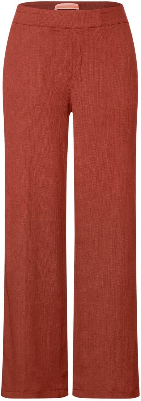 Street One Damen Joggpants Seersucker 38W / 30L Foxy Red, 38W / 30L Foxy Red
