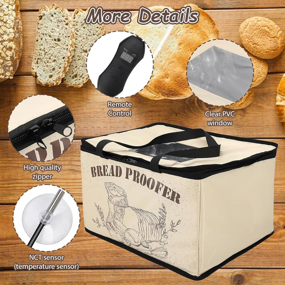 Brot Gärbox Sauerteig, 30L Faltbare Teiggärbox Einstellbare Temperatur und Timer, Heizung Bread Gärs