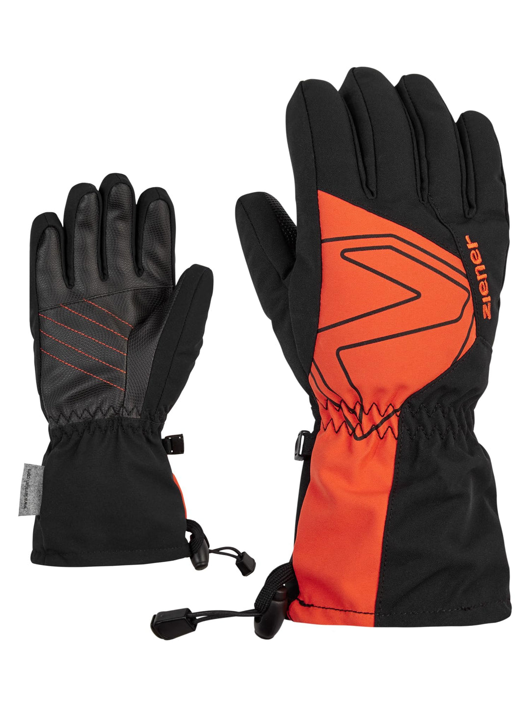 Ziener Jungen Laval Ski-Handschuhe/Wintersport | wasserdicht, extra warm, Wolle 3 black.burnt orange