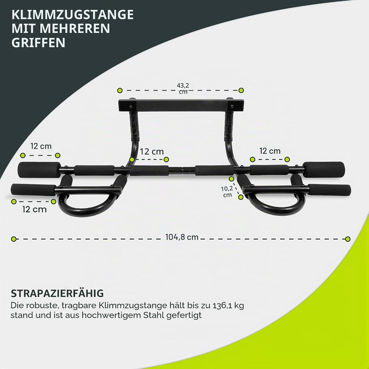 ProsourceFit Multi-Grip Lite Pull Up/Chin Up Bar, Heavy Duty Doorway Upper Body Workout Bar for Home