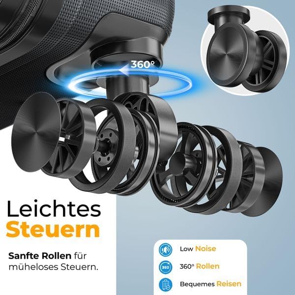 KESSER® Reisekoffer 84L Koffer ABS Hartschalenkoffer mit Zahlenschloss, Kofferwaage &amp; Reisebrieftasc