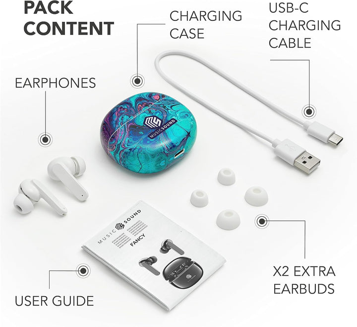 Music Sound | Bluetooth Kopfhörer Kabellos Intra-auriculaires | Casque Bluetooth Intra-auriculaires