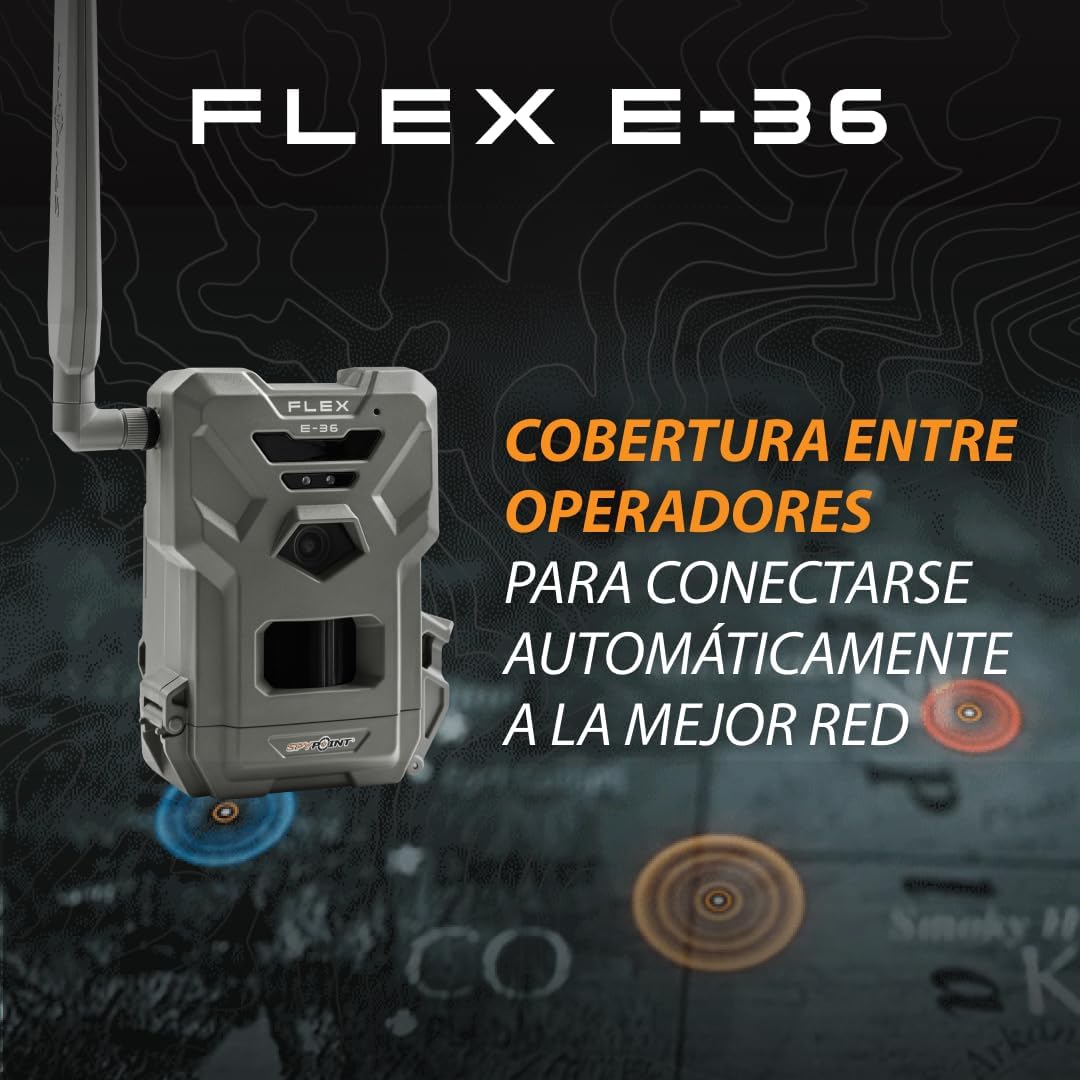 SPYPOINT Flex E-36: Wildkamera mit Videoübertragungen, inkl. SIM-Karte, 16GB SD-Karte und Batterien,