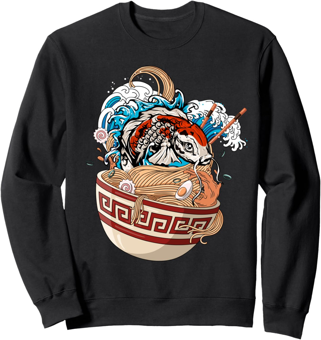 Koi Fish Karpfen Ramen Japan The Great Wave Off Kanagawa Sweatshirt