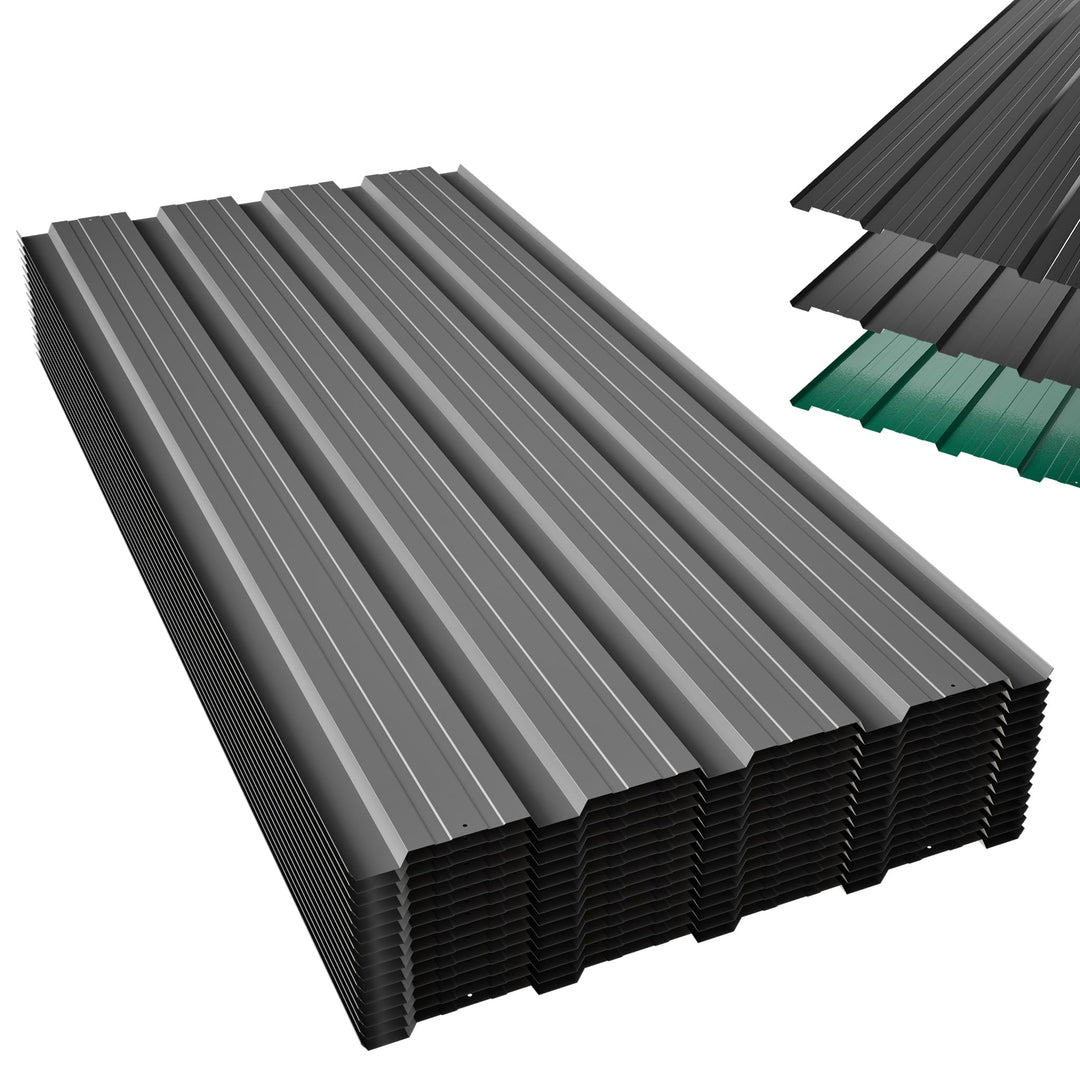 Thanaddo 15er Set Trapezblech Profilblech Dachblech, 0,25mm Verzinkter Stahl mit vorgebohrten Löcher