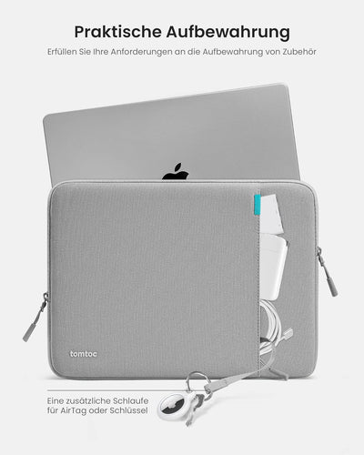 tomtoc 360° Tasche Hülle für 13 Zoll MacBook Air 2024-2018 M3/A3113 M2/A2681 M1/A2337, 13-Zoll MacBo