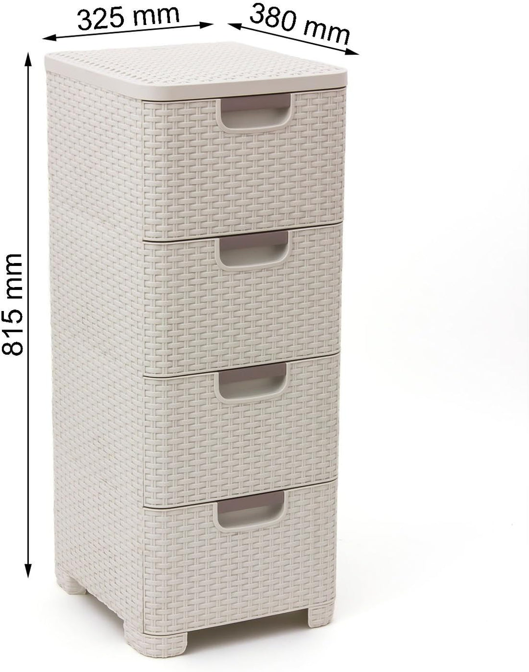 CURVER Regal mit 4 Schubladen STYLE Regal mit 4 Schubladen, Polypropylene, cremig, 33x38x79