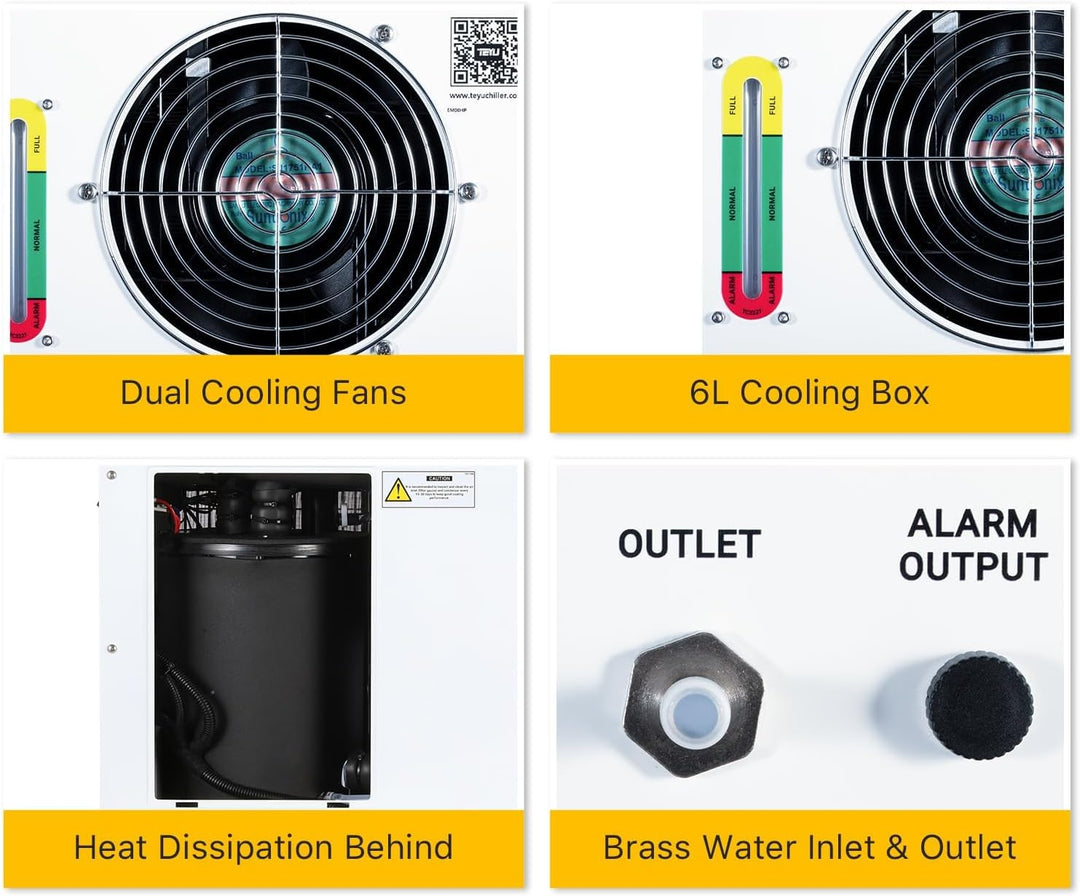 Cloudray CW-5200 Wasserchiller 6L Industrieller Wasserkühler für CO2 Lasergravierer & Schneidemaschi