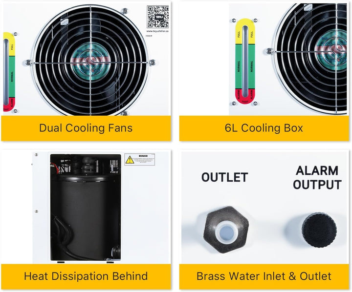 Cloudray CW-5200 Wasserchiller 6L Industrieller Wasserkühler für CO2 Lasergravierer & Schneidemaschi