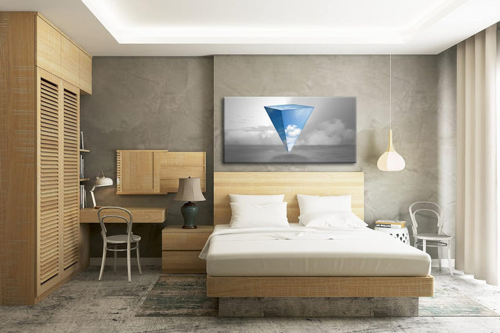 Himmliche Pyramide Panorama 120x60 cm als Leinwandbild, Motiv fertig gerahmt auf Echtholzrahmen, Hoc